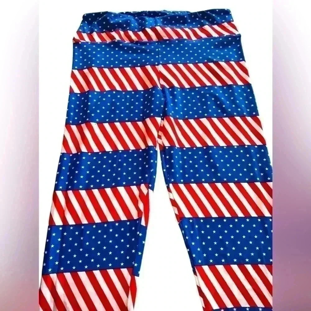 Lularoe TC stars& stripes American flag leggings. From Americana collection.nwot